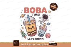 Kawaii boba drinks astronaut space adventure rocket Product Image 1