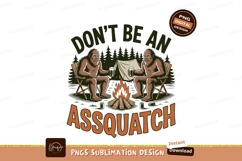 Bigfoot camping drinking beer by campfire sasquatch Product Image 1