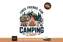 Camping adventure with bear and camper campfire chair Product Image 1