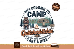 Bear Camper Trailer Mountains Fire camping Product Image 1