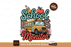Yellow school bus with apple and pencil image Product Image 1