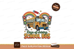 Yellow school bus with traffic lights and rainbows Product Image 1