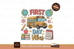Yellow school bus with educational elements learning Product Image 1