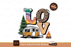 Camping love with trailer and campfire tree Product Image 1
