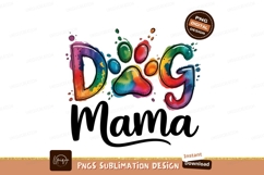 Watercolor Dog Mama Paw Print Design PNG Product Image 1
