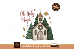 Holy church decorated for Christmas with trees and stars Product Image 1