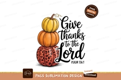 Stacked pumpkins give thanks lord orange yellow Product Image 1