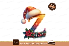 Festive Letter Z With Santa Hat And Holly christmas Product Image 1