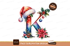 Festive letter K with Christmas decorations holiday Product Image 1