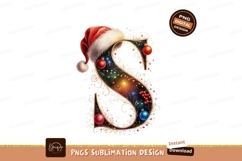 Ornate Christmas Letter S With Santa Hat image Product Image 1