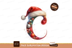 Festive Christmas Letter C With Santa Hat image Product Image 1