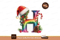 Festive letter H with Christmas decorations holiday Product Image 1