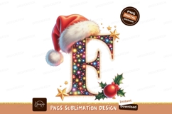 Festive Letter With Santa Hat And Christmas Ornaments Product Image 1