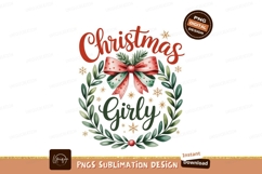 Christmas Girly Wreath Bow ribbon Product Image 1