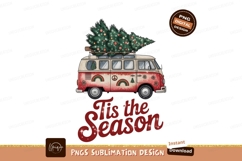 Vintage van carrying Christmas tree holiday Product Image 1