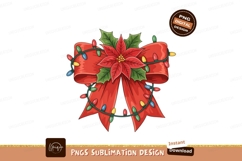 Red Christmas Bow Poinsettia Lights image Product Image 1