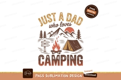 Dad Loves Camping Mountains Tent Fire image Product Image 1