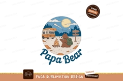 Bear camping with camper and campfire nature Product Image 1