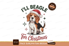 Beagle wearing Santa hat with Christmas text image Product Image 1