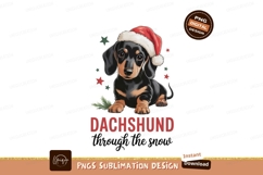 Dachshund wearing Santa hat with stars puppy Product Image 1