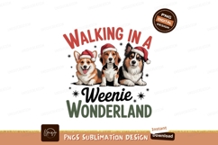 Festive dogs wearing santa hats christmas corgi Product Image 1