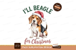 Beagle wearing Santa hat christmas Product Image 1