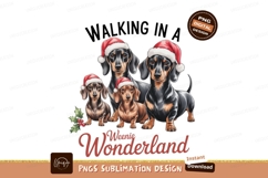Dachshunds wearing Santa hats dogs christmas Product Image 1