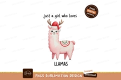 Pink Christmas Llama santa Product Image 1