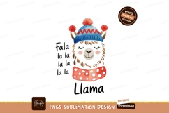 Cute llama wearing winter hat and scarf animal Product Image 1