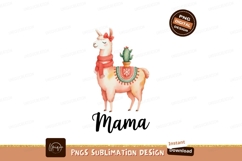 Adorable llama wearing scarf and bow with cactus alpaca Product Image 1