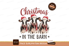 Festive cows wearing santa hats and scarves christmas Product Image 1