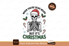 Skeleton wearing Santa hat with Christmas decorations Product Image 1