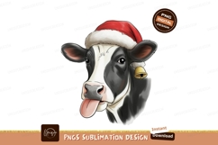 Festive cow with santa hat and bell image Product Image 1