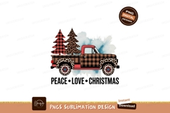 Plaid truck with trees leopard christmas Product Image 1