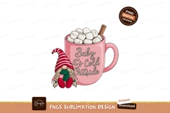 Pink mug hot chocolate gnome marshmallows Product Image 1