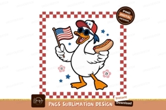 Patriotic duck with hot dog and flag hotdog american Product Image 1