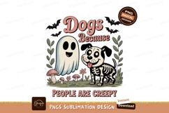 Spooky dog ghost mushrooms bats halloween skeleton Product Image 1