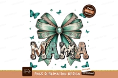 Watercolor Mama Design With Butterflies Illustration PNG Product Image 1