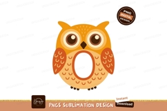 Orange owl with cutout brown graphic Product Image 1