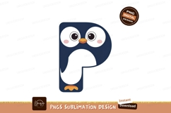Blue penguin letter P character image Product Image 1
