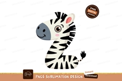 Cute cartoon zebra character animal stripes Product Image 1