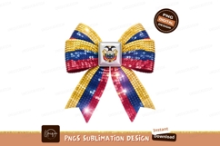 Ecuadorian Flag Sequin Bow Sublimation Png Product Image 1