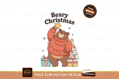 Beary Christmas sweater star lights Product Image 1