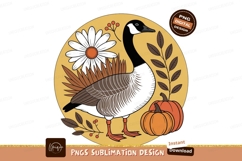 Black goose autumn floral pumpkins brown orange Product Image 1