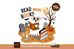 Ghost reading books on Halloween night image Product Image 1