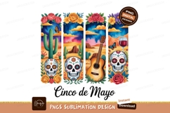 Festive skulls desert landscape guitar wine cacti Product Image 1
