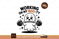 Cute ghost holding scythe with boo text halloween Product Image 1