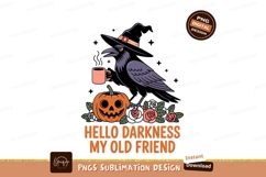 Raven Witch Pumpkin Floral Halloween jackolantern Product Image 1
