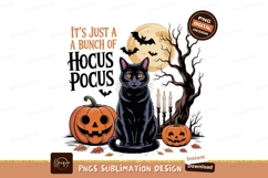 Black cat pumpkins moon bats candles halloween jackolantern Product Image 1