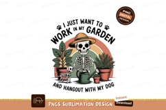 Skeleton gardener with dog and plants watering Product Image 1